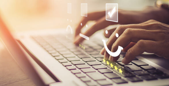 Customer typing online review